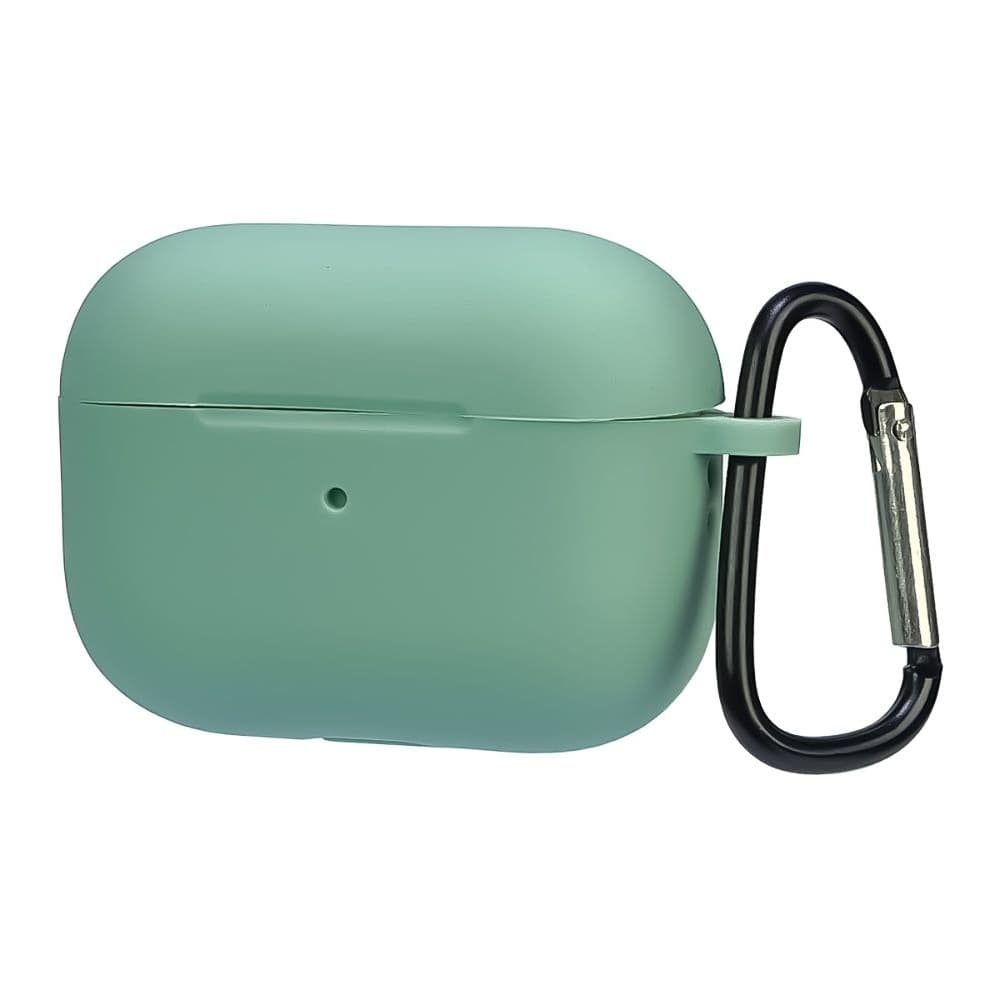 Чехол силиконовый с карабином Apple AirPods Pro 2, бірюзовий, Люкс