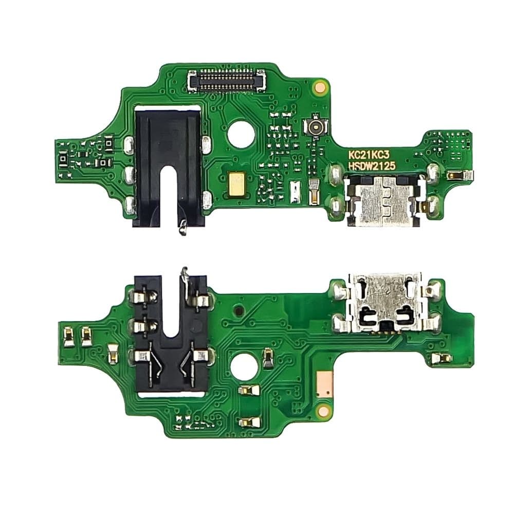 Плата зарядки Tecno Spark 4, KC8, шлейф коннектора зарядки, коннектора наушников, с микрофоном, High Copy
