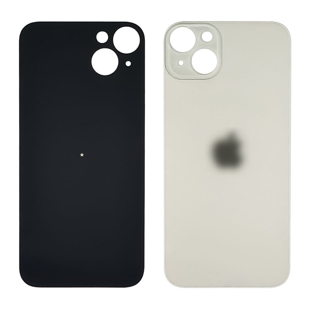 Задня кришка Apple iPhone 14 Plus, біла, Starlight, не потрібно знімати скло камери, big hole, Original (PRC) | корпус, крышка аккумулятора, АКБ, батареи