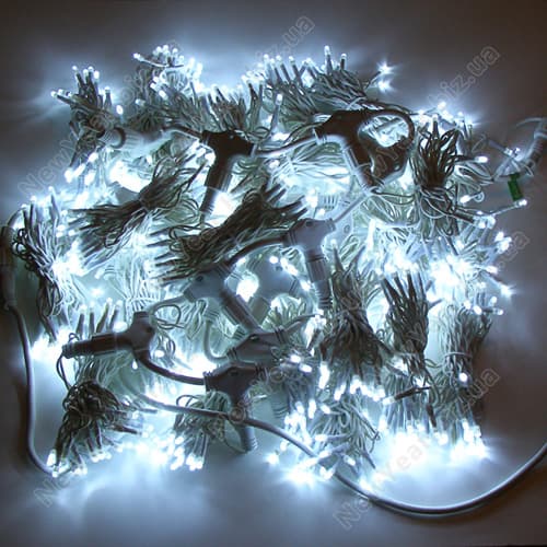 Штора наружная, 750 светодиодов, 3 на 2 метра, білий свет, білий провод