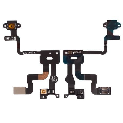 Шлейф Apple iPhone 4S, c датчиком приближения, кнопки включения, Original (PRC)