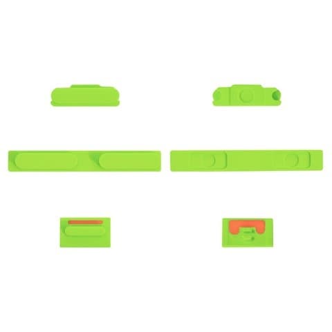 Пластик боковых кнопок корпуса Apple iPhone 5C, зелений,  повний комплект, Original (PRC), (кнопка, накладка)