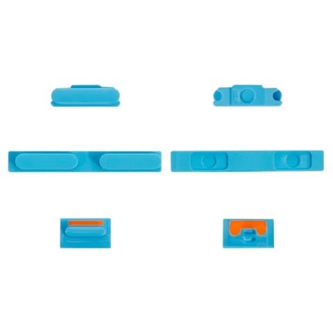 Пластик боковых кнопок корпуса Apple iPhone 5C, блакитний,  повний комплект, Original (PRC), (кнопка, накладка)