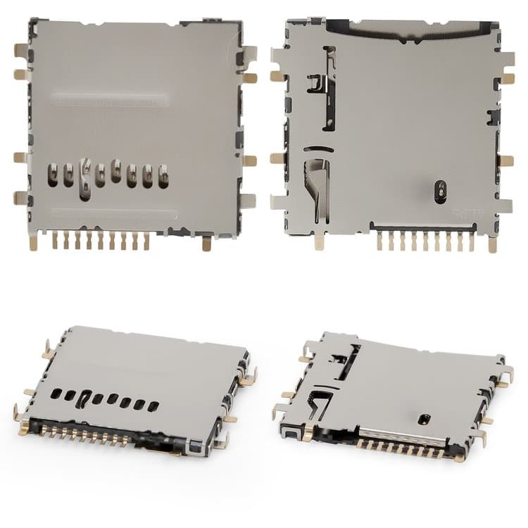 Коннектор карты памяти Samsung GT-P5200 Galaxy Tab 3, GT-P5210 Galaxy Tab 3, SM-T110 Galaxy Tab 3 Lite 7.0, SM-T310 Galaxy Tab 3 8.0, SM-T311 Galaxy Tab 3 8.0 3G, SM-T330 Galaxy Tab 4 8.0, SM-T530 Galaxy Tab 4 10.1, SM-T531 Galaxy Tab 4 10.1 3G,