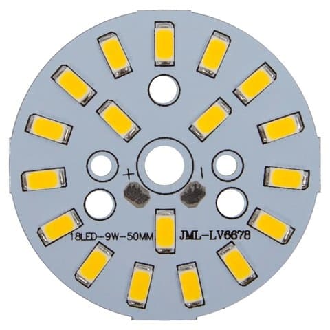 Плата со светодиодами, 9 Вт, теплый, білий, 1080 лм, 50 мм