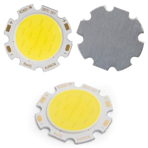 COB LED модуль 7 Вт (холодный, білий, 650 лм, 28 мм, 300 мА, 21-23 В)