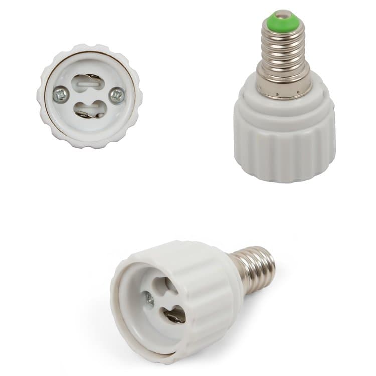 Цокольный переходник (c E14 на GU10, білий)