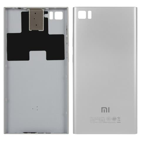 Задня кришка Xiaomi Mi 3, срібляста, TD-SCDMA, Original (PRC) | корпус, задняя панель аккумулятора, АКБ, батареи