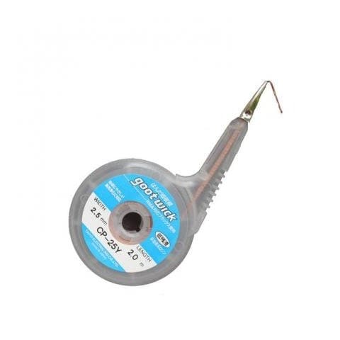 Лента-оплетка Goot CP-25, для выпайки припоя, медная, ширина 2.5 мм, длина 2.0 м | очиститель припоя