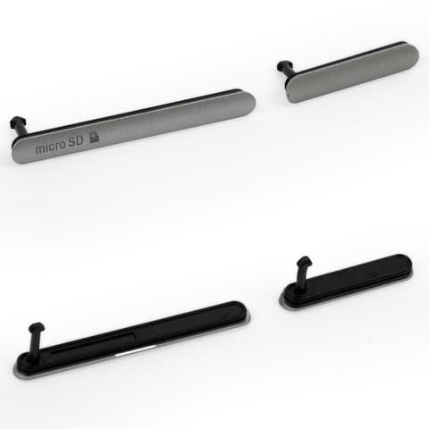 Боковая заглушка Sony D6603 Xperia Z3, D6643 Xperia Z3, D6653 Xperia Z3, серебристая, полный комплект, Original (PRC)