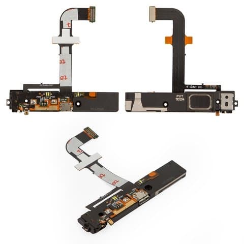 Плата зарядки Lenovo K900, шлейф коннектора зарядки, с микрофоном, с динамиком