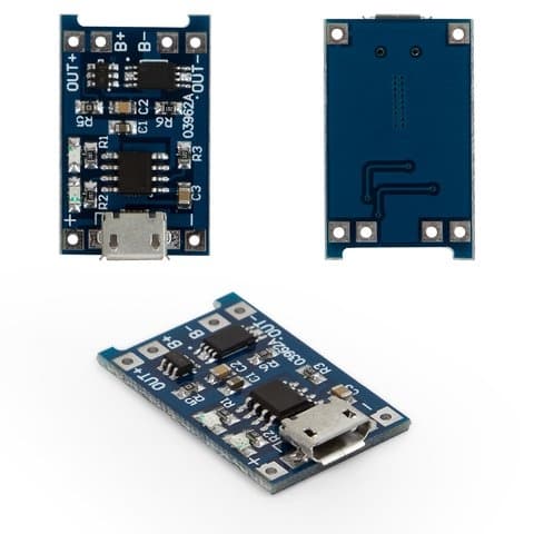 Контроллер заряда Li-ion аккумулятора MP1405 (03962A), (Micro-USB вход 5V), выход 1 A