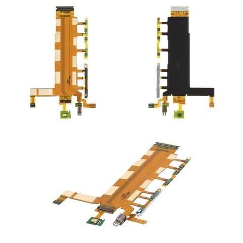 Шлейф Sony D6633 Xperia Z3 DS, кнопки включения, боковых кнопок, с вибро, с микрофоном, Original (PRC)