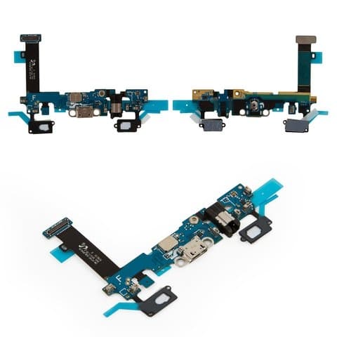 Плата зарядки Samsung SM-A710 Galaxy A7 (2016), шлейф коннектора зарядки, коннектора наушников, с микрофоном, с сенсорными кнопками