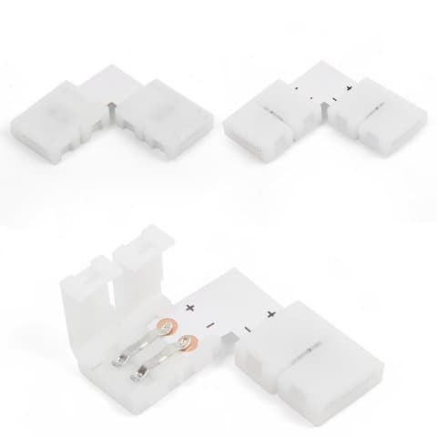 Угловой 2-контактный коннектор соединения светодиодных лент SMD3528, 2835