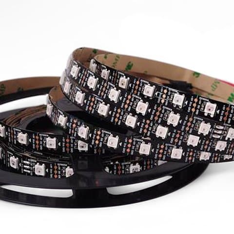 Светодиодная лента SMD5050, WS2812B (черная, с управлением, IP20, 5 В, 60 диодов/м, 5 м)
