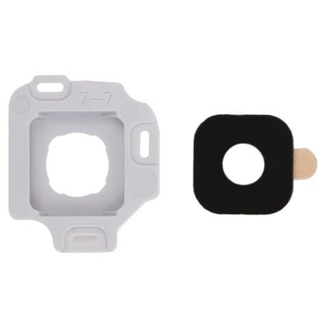 Стекло камеры Samsung SM-J320 Galaxy J3 (2016), черное, серебристое, с рамкой, Original (PRC)