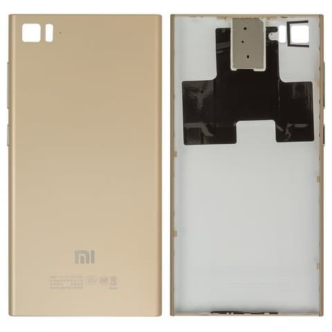 Задня кришка Xiaomi Mi 3, золотиста, WCDMA, Original (PRC) | корпус, задняя панель аккумулятора, АКБ, батареи