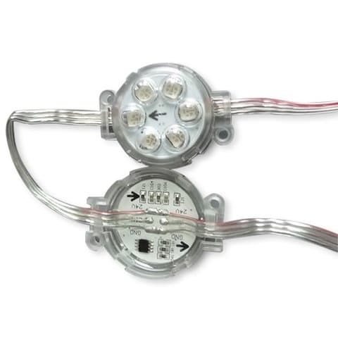 Круглый LED-модуль (UCS1903, 6 светодиодов SMD5050, 40 мм, IP67)