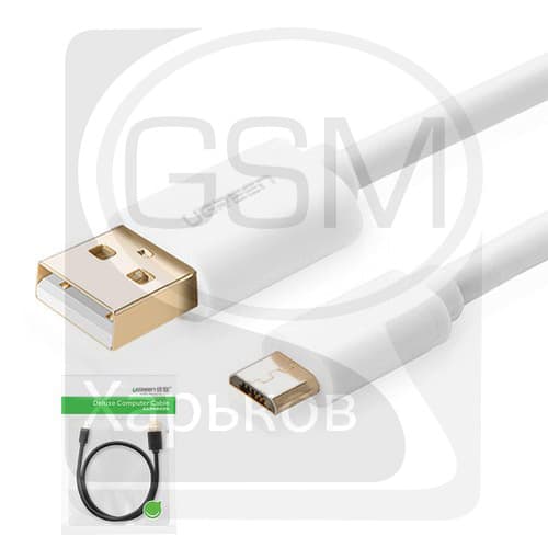 USB-кабель UGREEN, Micro-USB, 100 см, білий