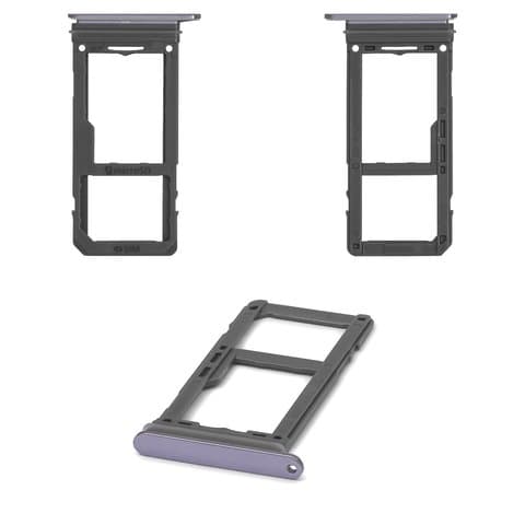 Тримач (лоток) SIM-карты Samsung SM-G955 Galaxy S8 Plus, сірий, с держателем карты памяти, Orchid Gray, single SIM, Original (PRC) | держатель СИМ-карты