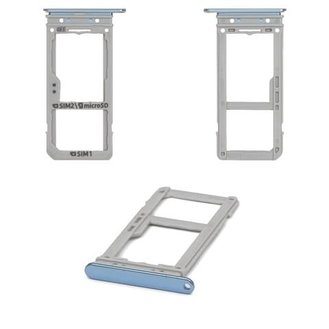 Тримач (лоток) SIM-карты Samsung SM-G950 Galaxy S8, голубой, Coral Blue, dual SIM, Original (PRC) | держатель СИМ-карты