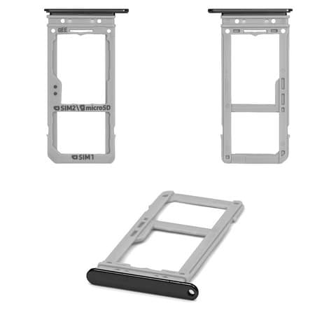 Тримач (лоток) SIM-карты Samsung SM-G950 Galaxy S8, чорний, Midnight Black, dual SIM, Original (PRC) | держатель СИМ-карты