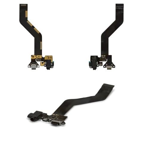 Плата зарядки Meizu Pro 6, шлейф коннектора зарядки, коннектора наушников, черная