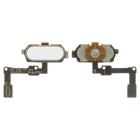 Шлейф Samsung SM-G570 Galaxy J5 Prime, кнопки меню, білий, с пластиком, Original (PRC)