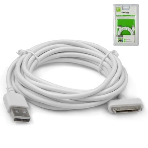 USB-кабель Bilitong Apple iPhone 2G, iPhone 3G, iPhone 3GS, iPhone 4, iPhone 4S, 30 pin Apple, 300 см, білий