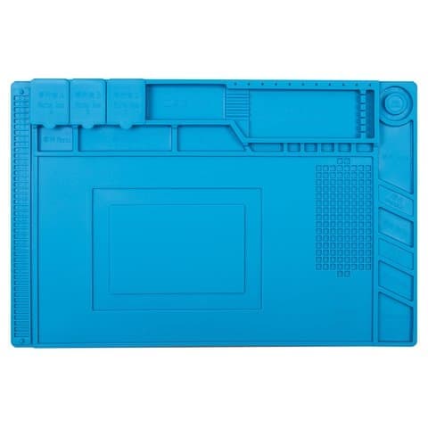 Коврик монтажный (мат силиконовый) S-160, антистатический, 300 x 450 мм, с магнитными ячейками