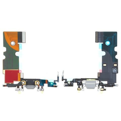 Плата зарядки Apple iPhone 8, iPhone SE 2020, iPhone SE 2022, шлейф коннектора зарядки, белая, Original (PRC)