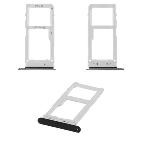 Тримач (лоток) SIM-карты Samsung SM-A530 Galaxy A8 (2018), SM-A730 Galaxy A8 Plus (2018), чорний, с держателем карты памяти (MMC), SIM2, dual SIM, Original (PRC) | держатель СИМ-карты