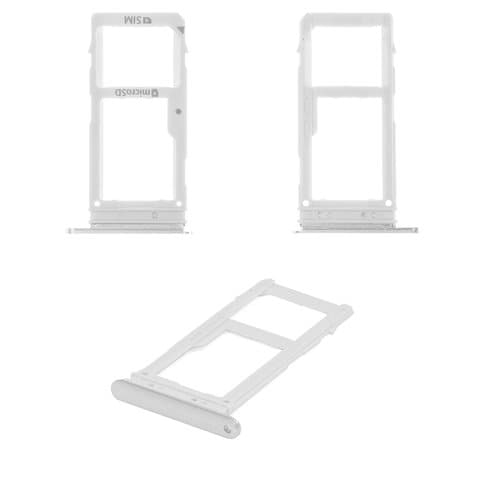 Тримач (лоток) SIM-карты Samsung SM-A530 Galaxy A8 (2018), SM-A730 Galaxy A8 Plus (2018), сірий, с держателем карты памяти (MMC), SIM2, dual SIM, Orchid gGray, Original (PRC) | держатель СИМ-карты
