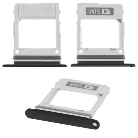 Тримач (лоток) SIM-карты Samsung SM-A520 Galaxy A5 (2017), SM-A530 Galaxy A8 (2018), SM-A730 Galaxy A8 Plus (2018), чорний, SIM1, dual SIM, Original (PRC) | держатель СИМ-карты