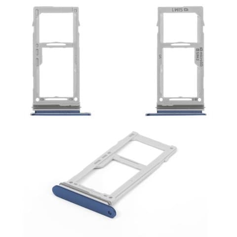 Тримач (лоток) SIM-карты Samsung SM-G965 Galaxy S9 Plus, синій, с держателем карты памяти (MMC), dual SIM, Original (PRC) | держатель СИМ-карты