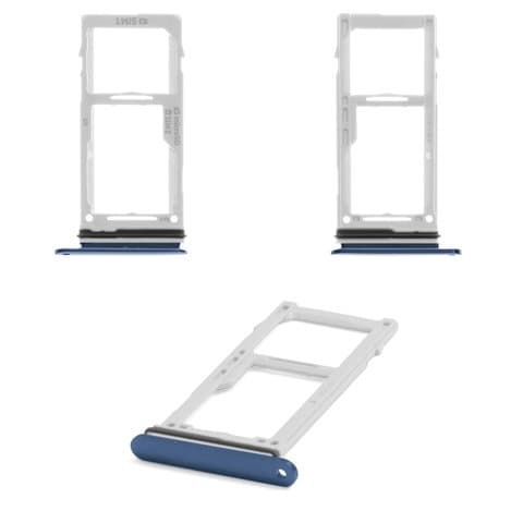 Тримач (лоток) SIM-карты Samsung SM-G960F Galaxy S9, синій, с держателем карты памяти (MMC), dual SIM, Original (PRC) | держатель СИМ-карты
