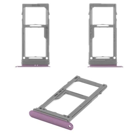 Тримач (лоток) SIM-карты Samsung SM-G960F Galaxy S9, фиолетовый, с держателем карты памяти (MMC), dual SIM, Original (PRC) | держатель СИМ-карты