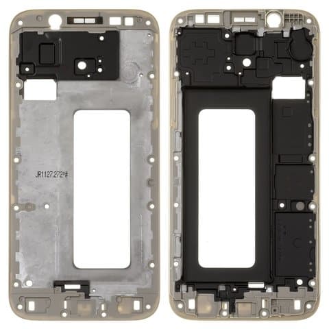 Рамка (основа) крепления дисплея Samsung SM-J530 Galaxy J5 (2017), золотистая, Original (PRC)