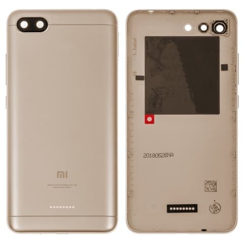 Задня кришка Xiaomi Redmi 6A, золотиста, single SIM (на 1 SIM-карту), Original (PRC) | корпус, задняя панель аккумулятора, АКБ, батареи