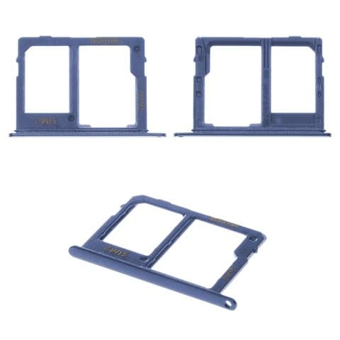 Тримач (лоток) SIM-карты Samsung SM-A600 Galaxy A6 (2018), синій, с держателем карты памяти (MMC), SIM2, dual SIM, Original (PRC) | держатель СИМ-карты