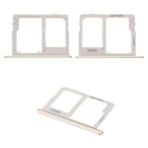 Тримач (лоток) SIM-карты Samsung SM-A600 Galaxy A6 (2018), золотистий, с держателем карты памяти (MMC), SIM2, dual SIM, Original (PRC) | держатель СИМ-карты