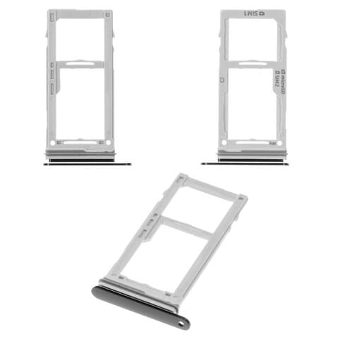 Тримач (лоток) SIM-карты Samsung SM-N960 Galaxy Note 9, чорний, с держателем карты памяти (MMC), Midnight Black, dual SIM, Original (PRC) | держатель СИМ-карты