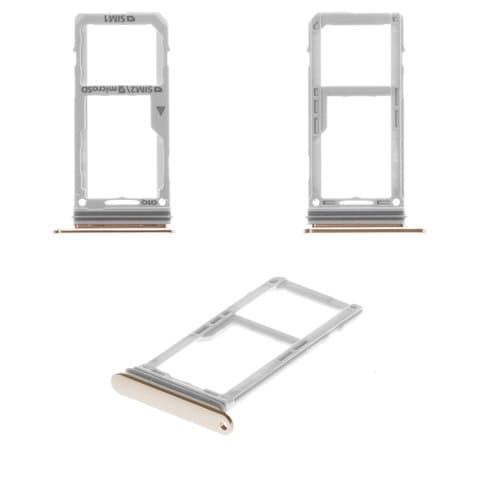 Тримач (лоток) SIM-карты Samsung SM-N960 Galaxy Note 9, коричневый, золотистий, с держателем карты памяти (MMC), metallic Copper, dual SIM, Original (PRC) | держатель СИМ-карты