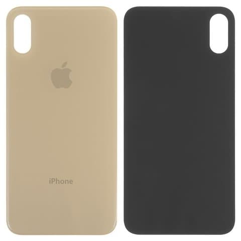 Задня кришка Apple iPhone XS, золотиста, потрібно знімати скло камери, small hole, Original (PRC) | корпус, крышка аккумулятора, АКБ, батареи