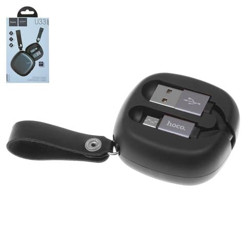 USB-кабель Hoco U33, Micro-USB, 90 см, выдвижной, 2.0 А, чорний