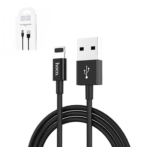 USB-кабель Hoco X23, Lightning, 100 см, 2 A, чорний, #6957531072829