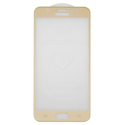 Захисне скло Samsung SM-G610 Galaxy J7 Prime, 5D, iNobi, Full Glue, клей на усій поверхні, золотистий, сумісне з чохлом | Закаленное защитное стекло
