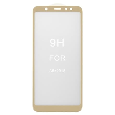 Захисне скло Samsung SM-A605 Galaxy A6 Plus (2018), SM-J810 Galaxy J8 (2018), золотистое, сумісне з чохлом | Закаленное защитное стекло