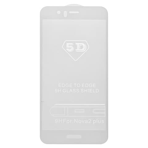Захисне скло Huawei Nova 2 Plus, біле, сумісне з чохлом | Закаленное защитное стекло